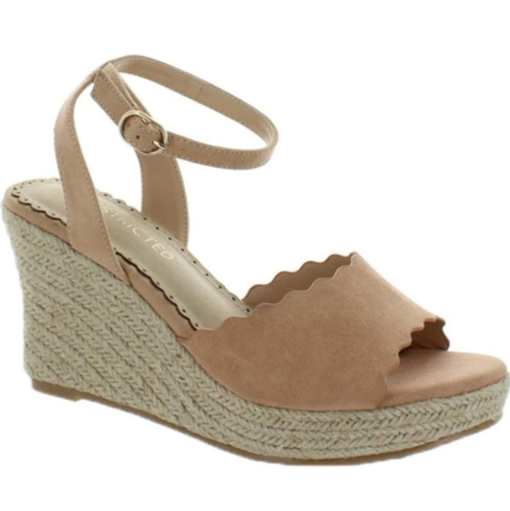 Neutral Beige Suede Espadrille